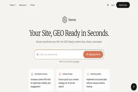 Geordy AI: Instant GEO Ready Content & Schema Markup