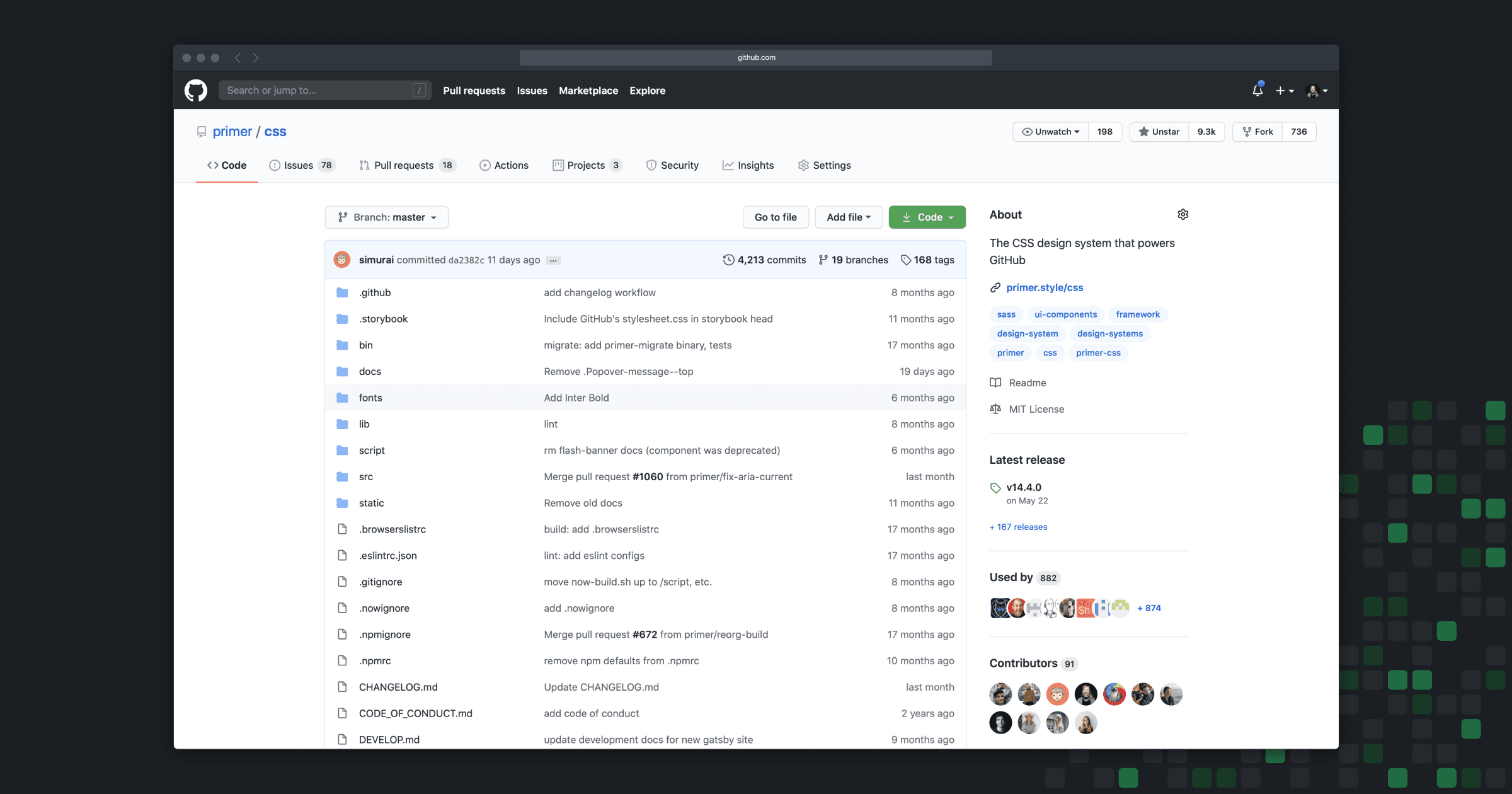 Design updates to repositories and GitHub UI