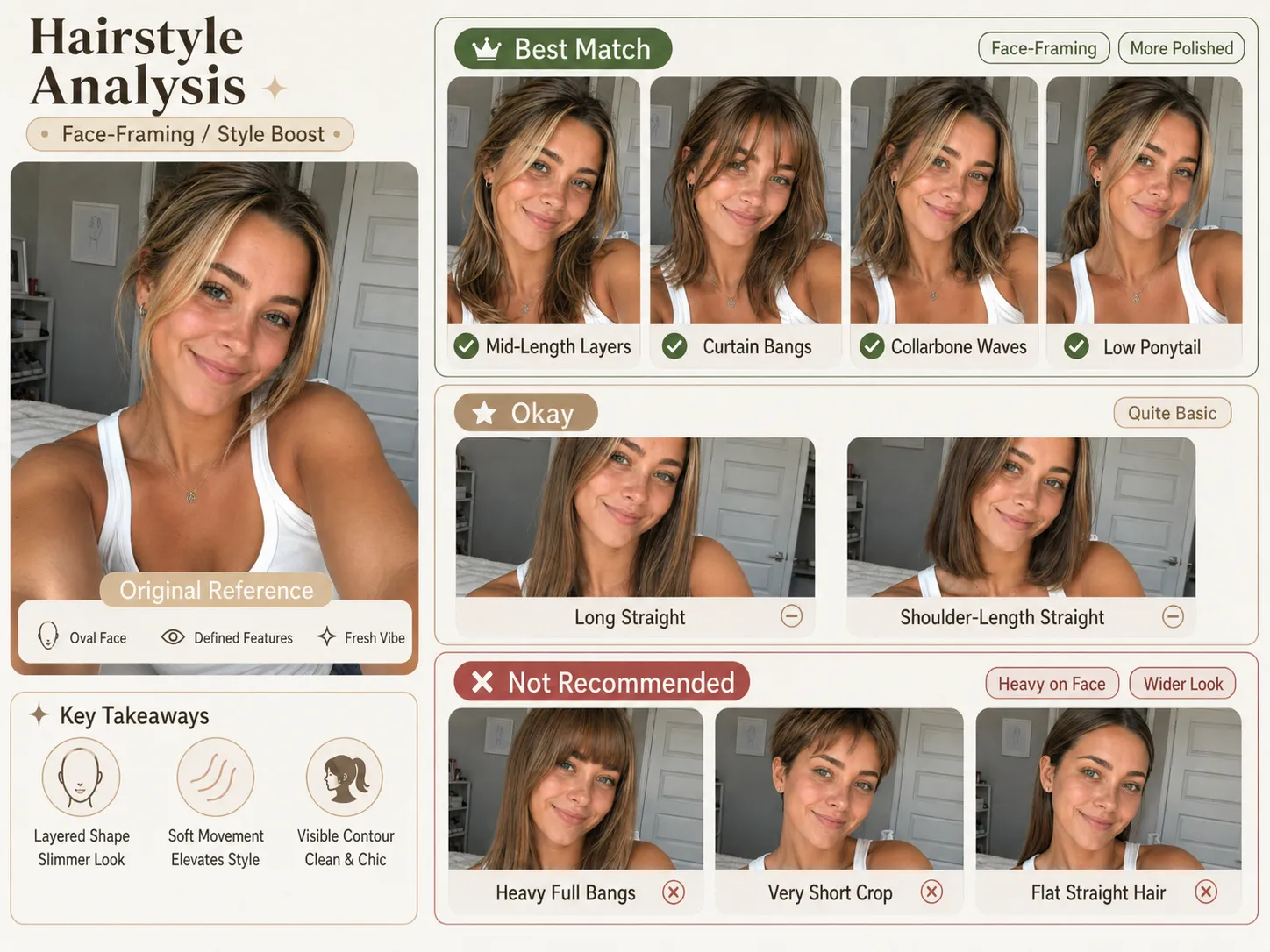 AI Hairstyle Analysis — Hairstyle recommendations from one selfie