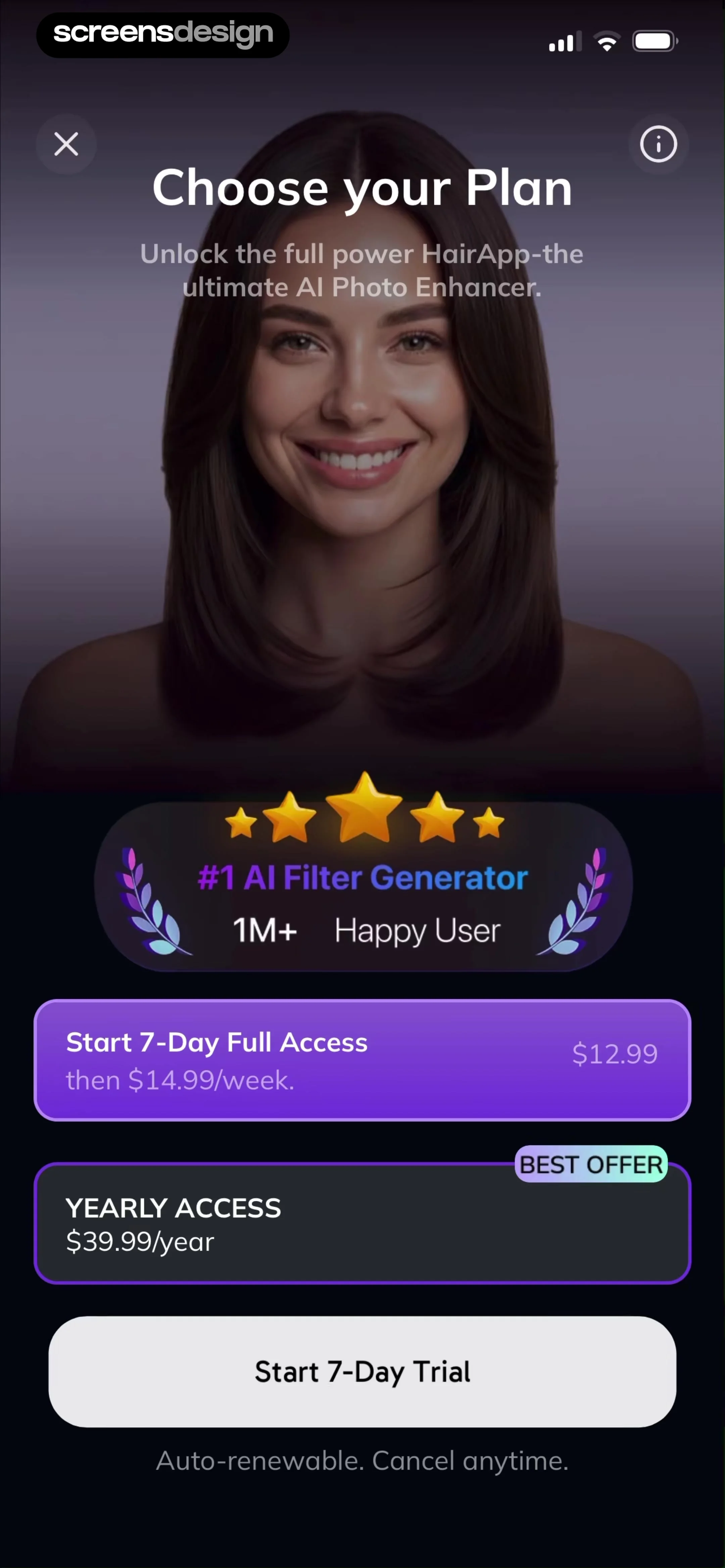 HairApp: AI Hairstyle Try On UI Breakdown