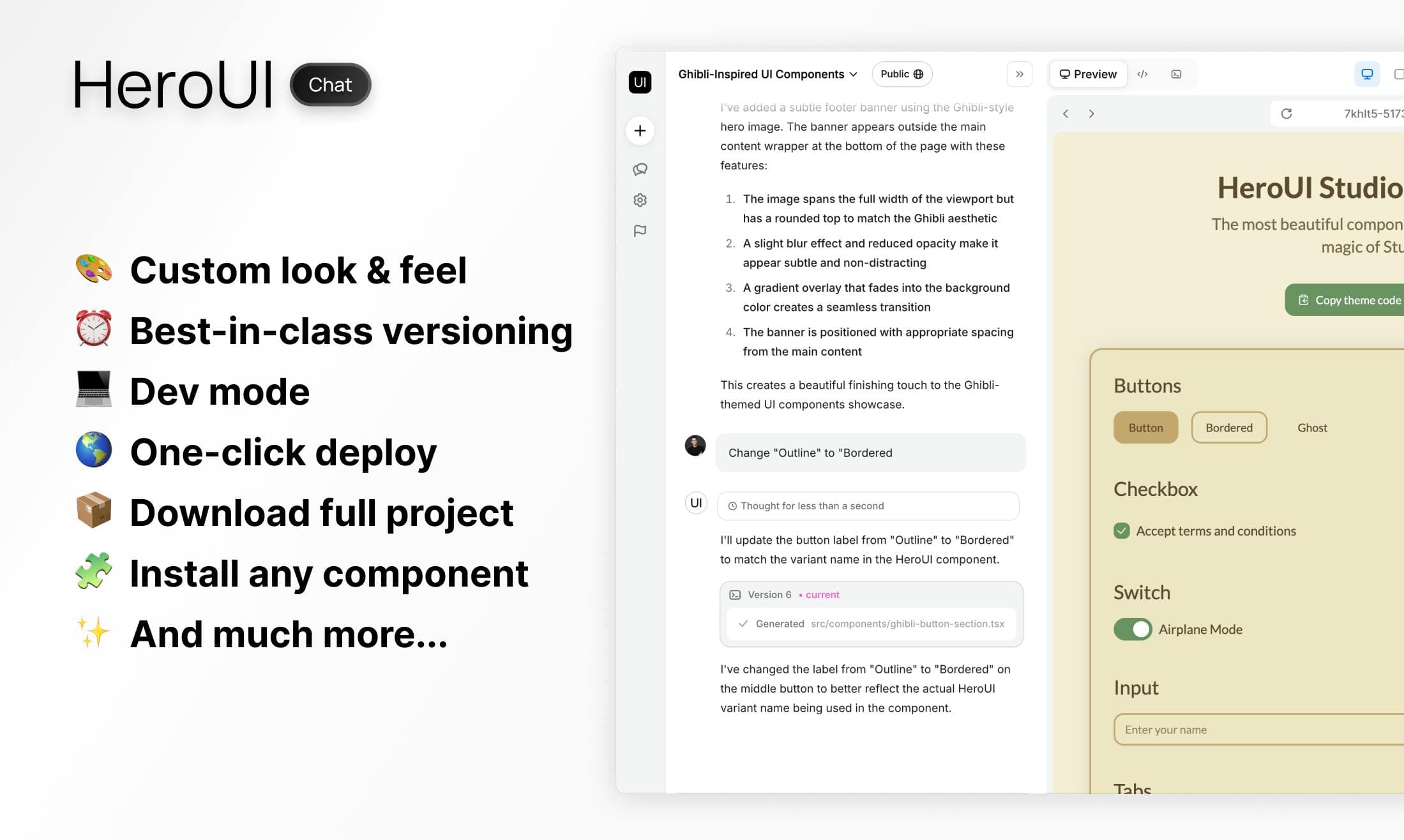HeroUI Chat: Build and ship beautiful UIs with AI and HeroUI