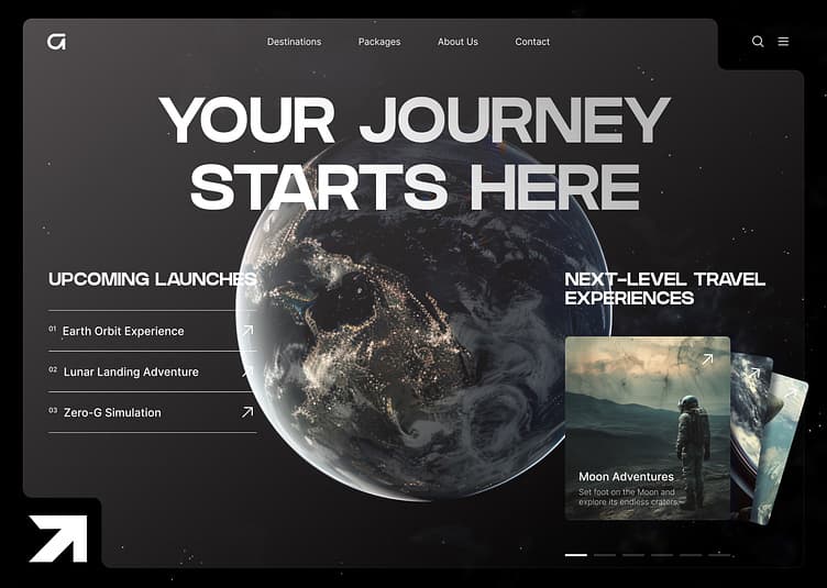 UI for Space Tourism — Futuristic And Clean by Aurélien Salomon UX ➔ for Orizon: UI/UX…