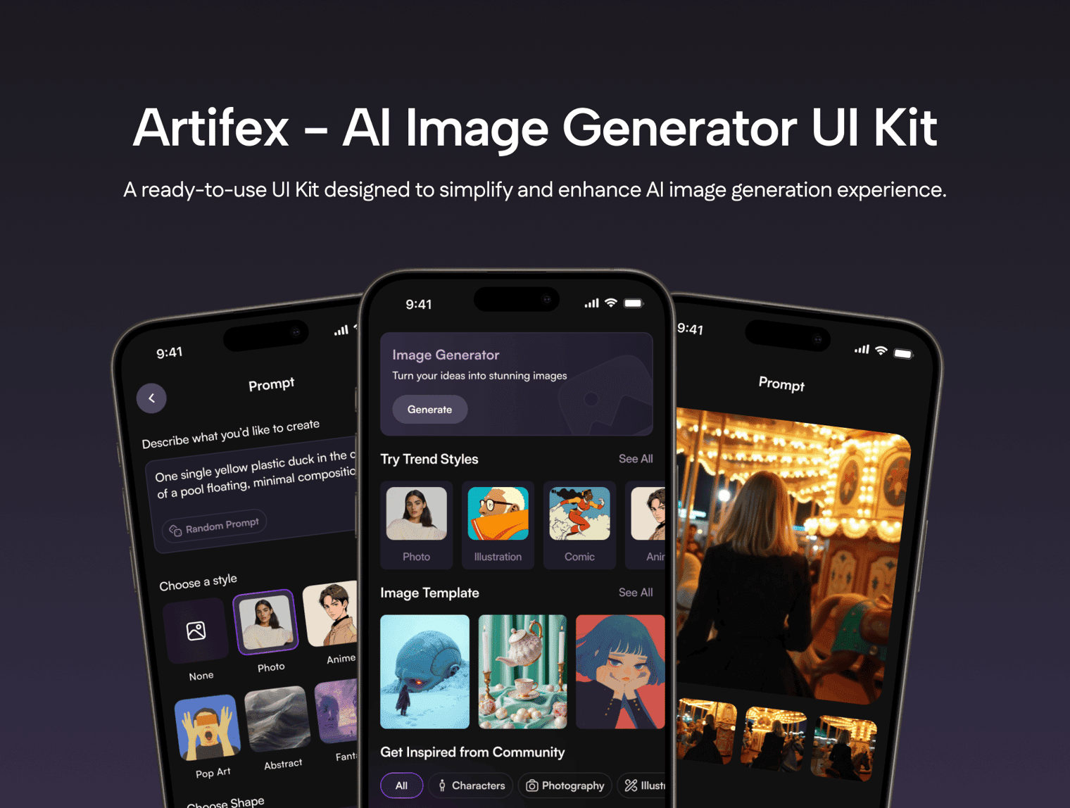 Artifex - AI Image Generator UI Kit