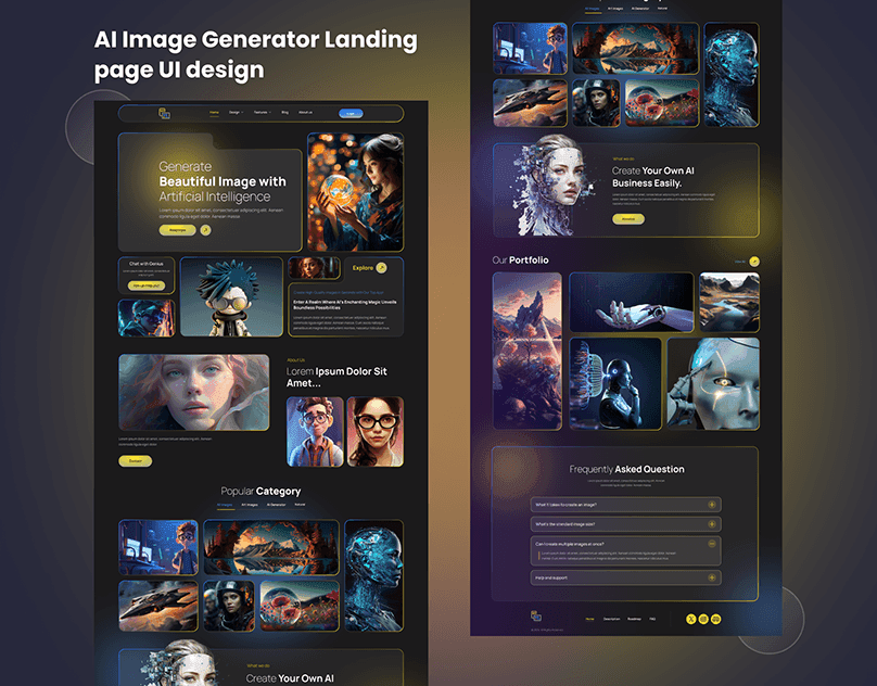 AI Image Generator Landing page UI design :: Behance