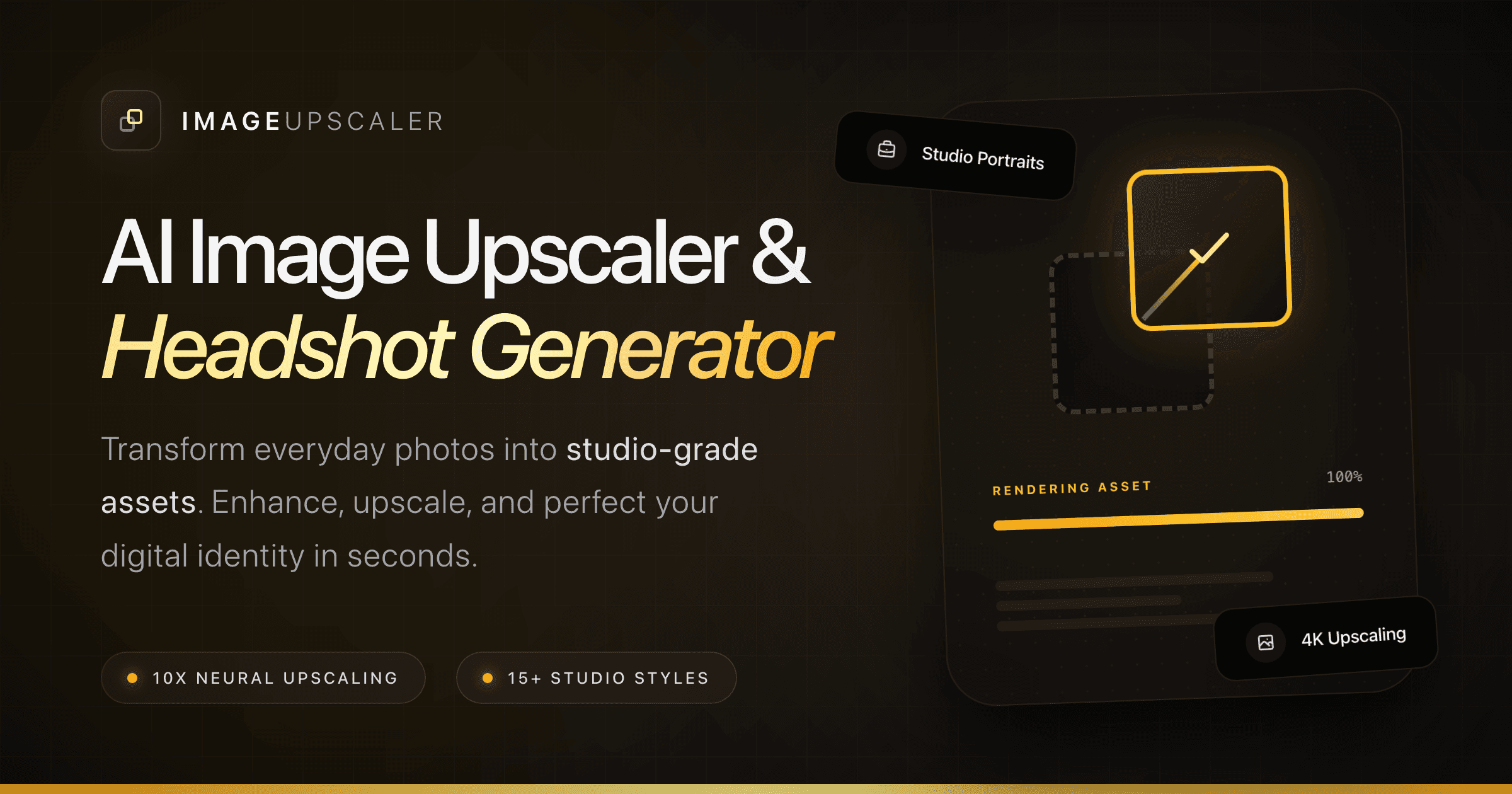 ImageUpscaler.io — AI Image Upscaler & AI Headshot Generator