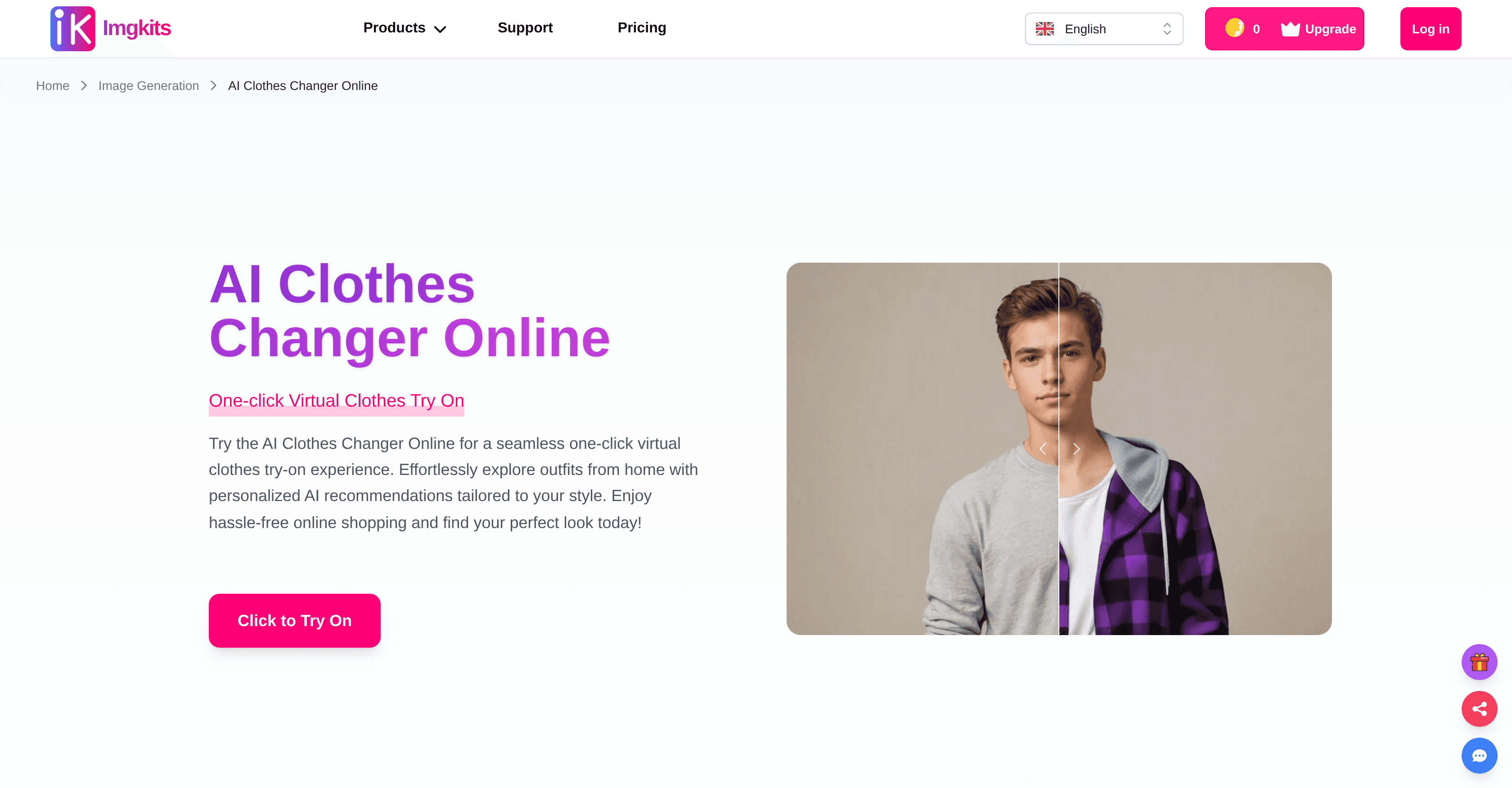 ImgKits AI Clothes Changer - AI Tool For AI try-ons