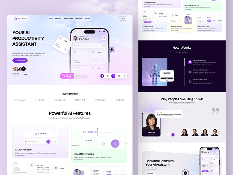 AI Assistant Landing Page UI/UX by Sahin Mia for Pixelean on Dribbble