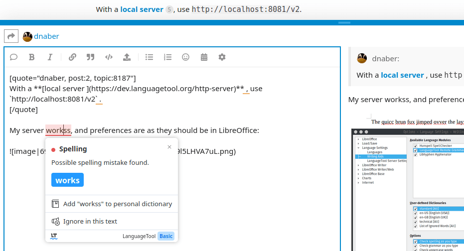 New LibreOffice 7.4 LanguageTool Remote Grammar Checker