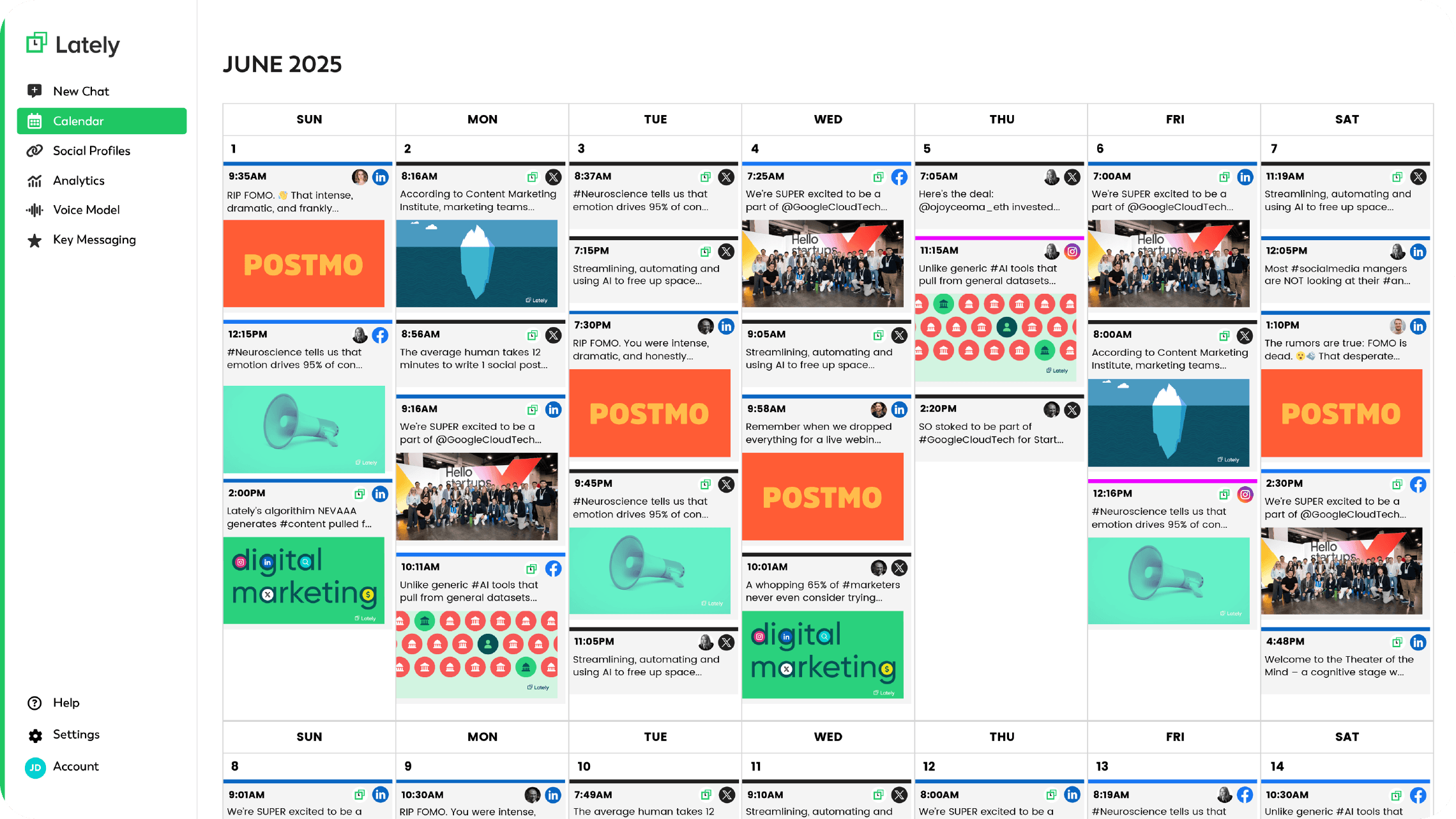 Home – Lately: Content Creation AI Assistant