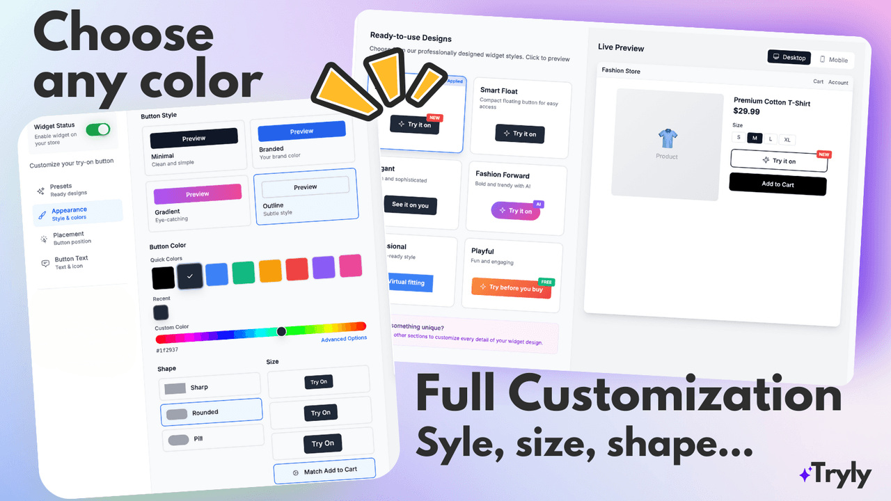 Tryly - Let your customers try on clothes on your product page...