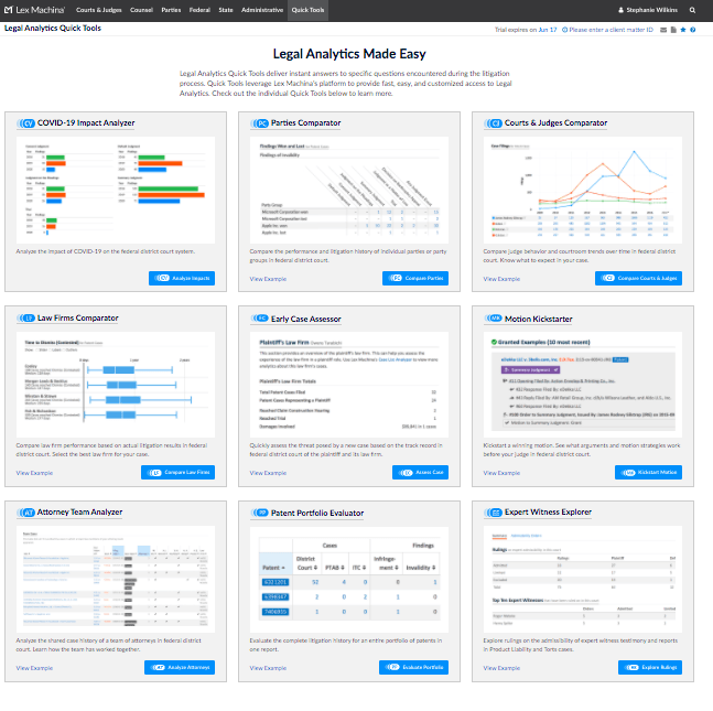 Quick Tools From Lex Machina: The Best Way To Access The Data You Need To Succeed