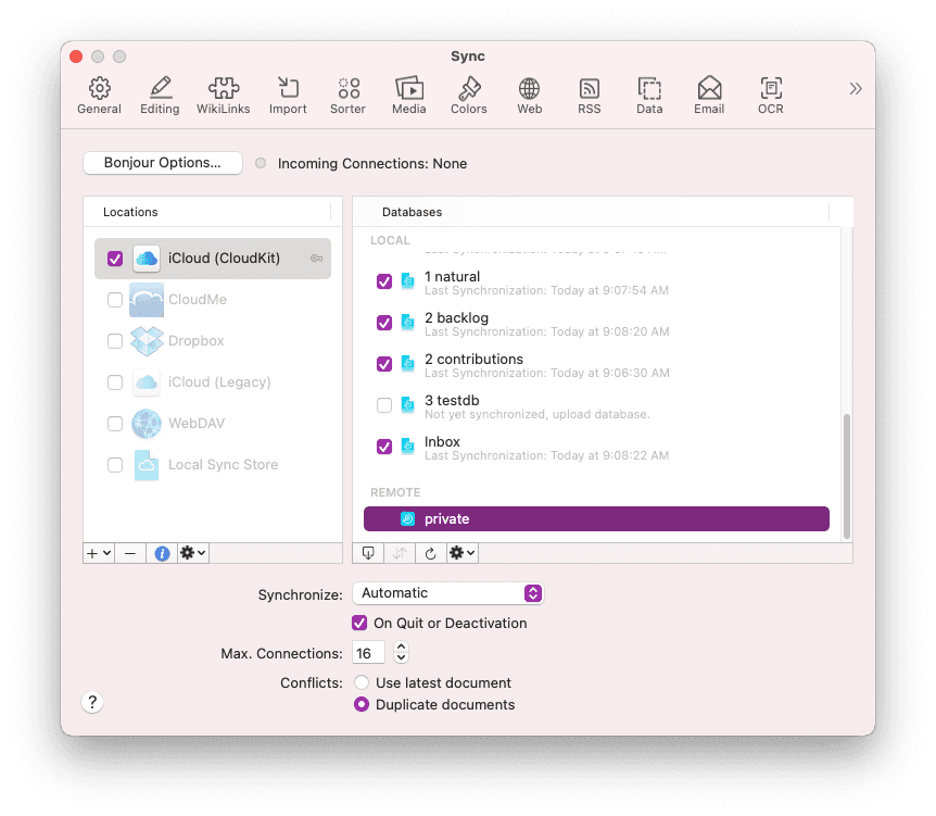 Misleading Sync UI and related database questions - DEVONthink