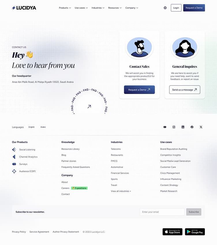 Lucidya customer experience management platform (Contact) by George Samuel on Dribbble