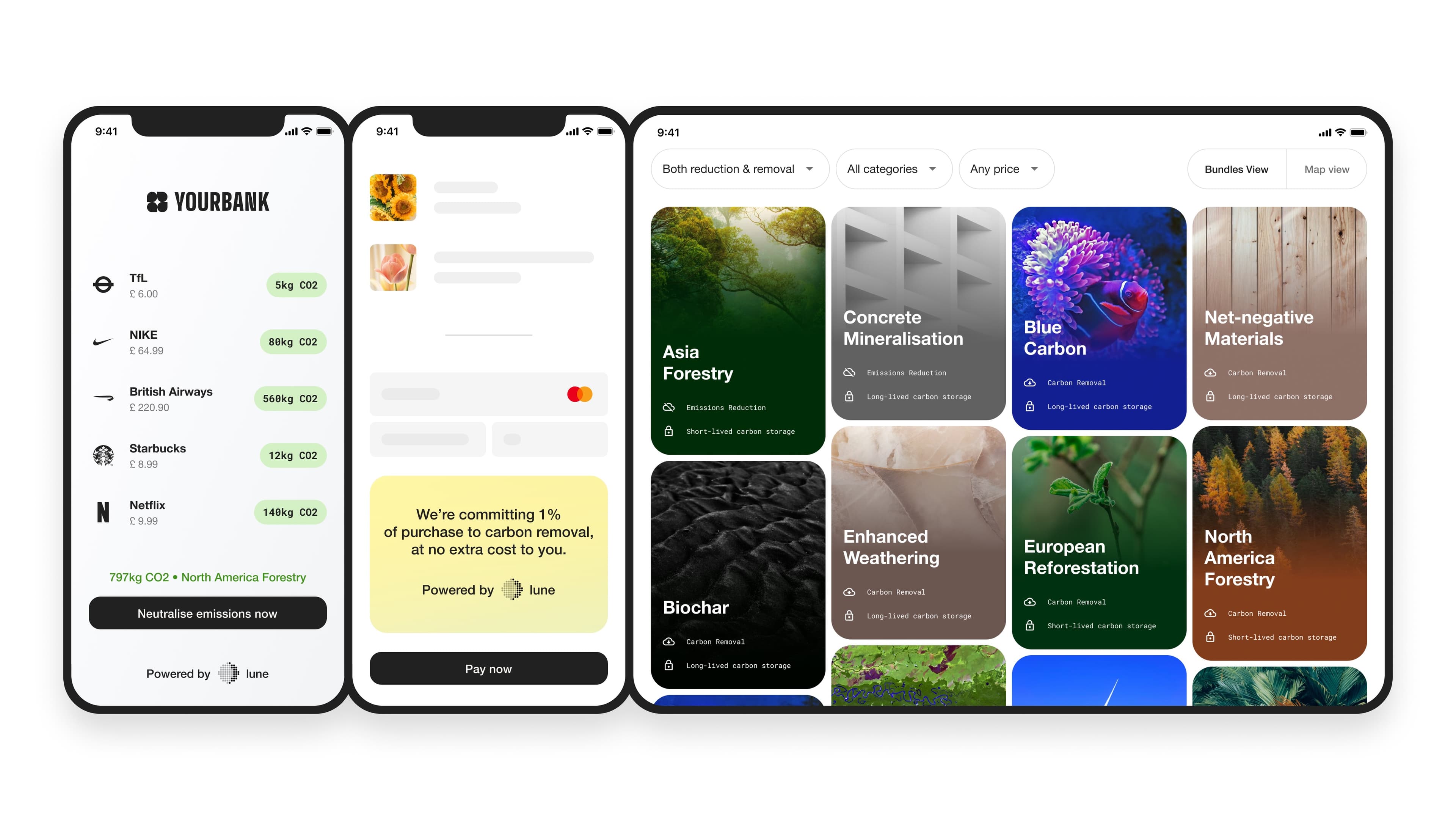 Lune offers an API to calculate carbon emissions at checkout