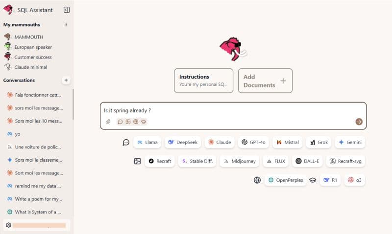 Mammouth has revamped his whole interface, both UI & UX and now proposes: 📂 Projects…
