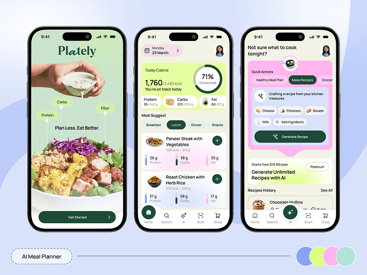 AI Recipe Generator & Meal Planner App by MQoS UI/UX for MultiQoS on Dribbble
