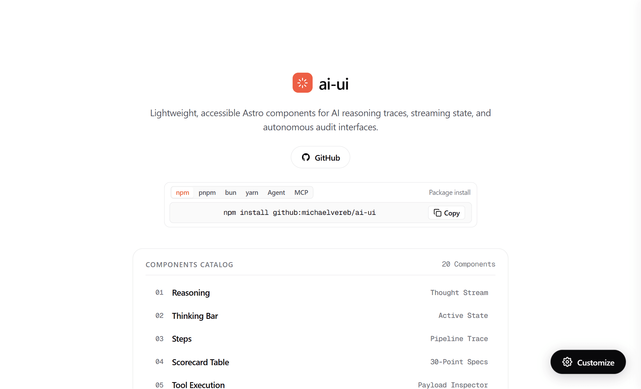 ai-ui — Astro AI Design System & Chat Interfaces