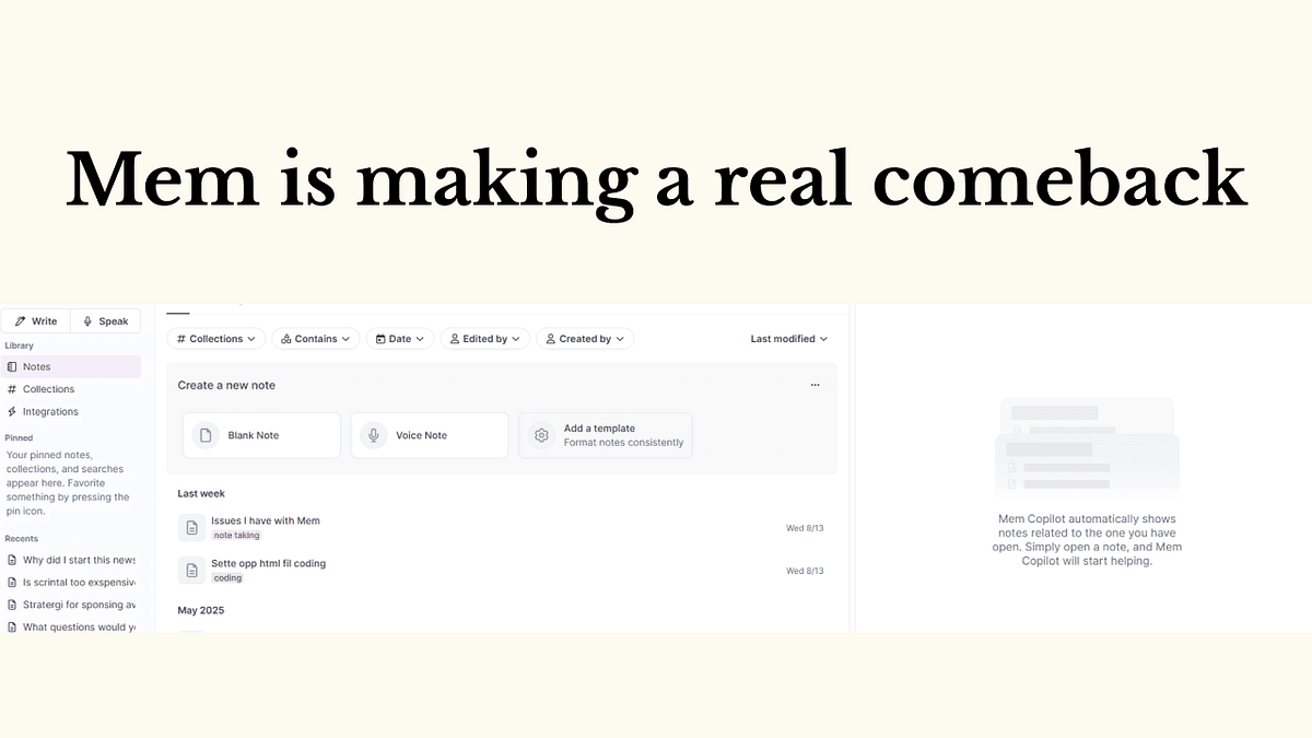 Mem AI 2.0: Why I'm Finally Excited About This Note-Taking App Again