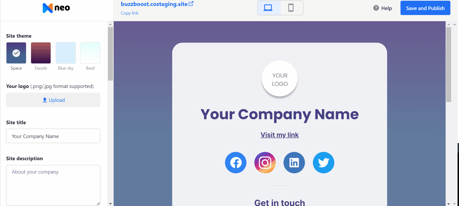 How to use Neo Site Editor