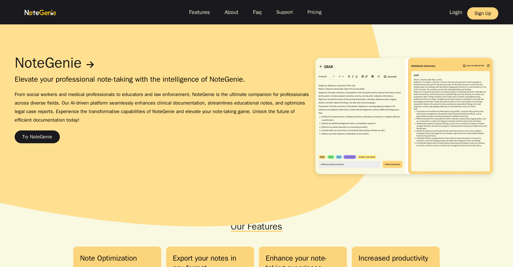 NoteGenie - AI Tool For Notes