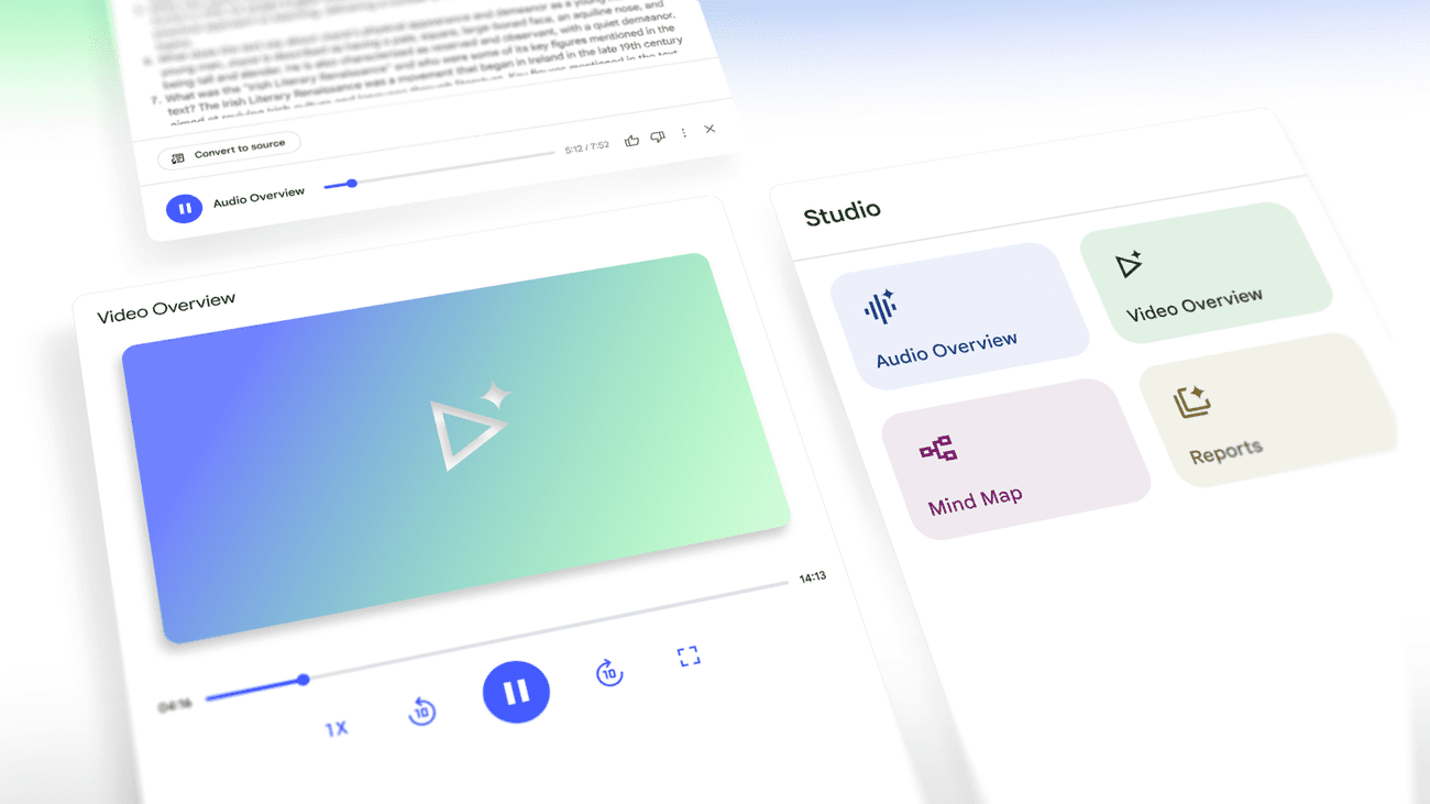 NotebookLM updates: Video Overviews, Studio upgrades