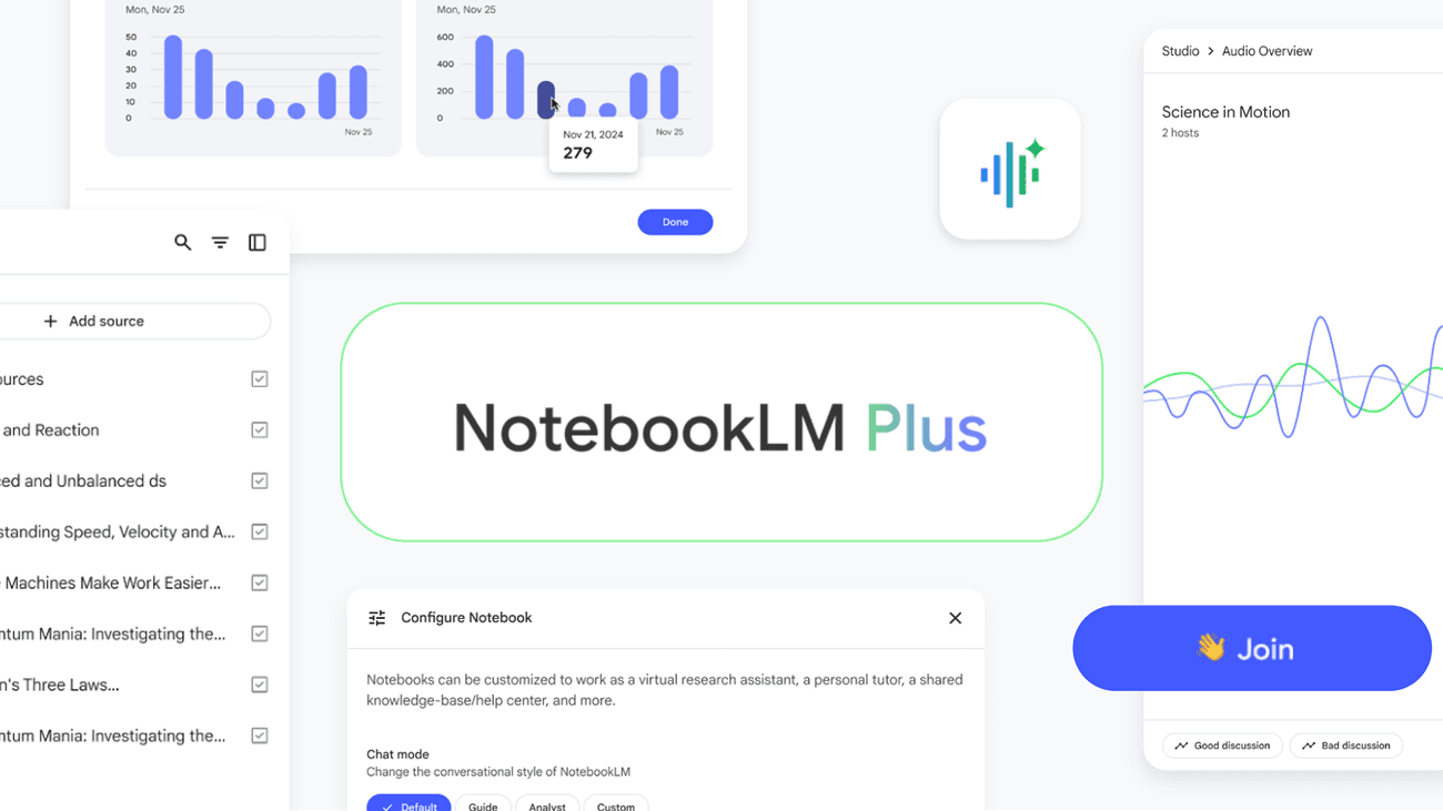 NotebookLM announces NotebookLM Plus and other new features