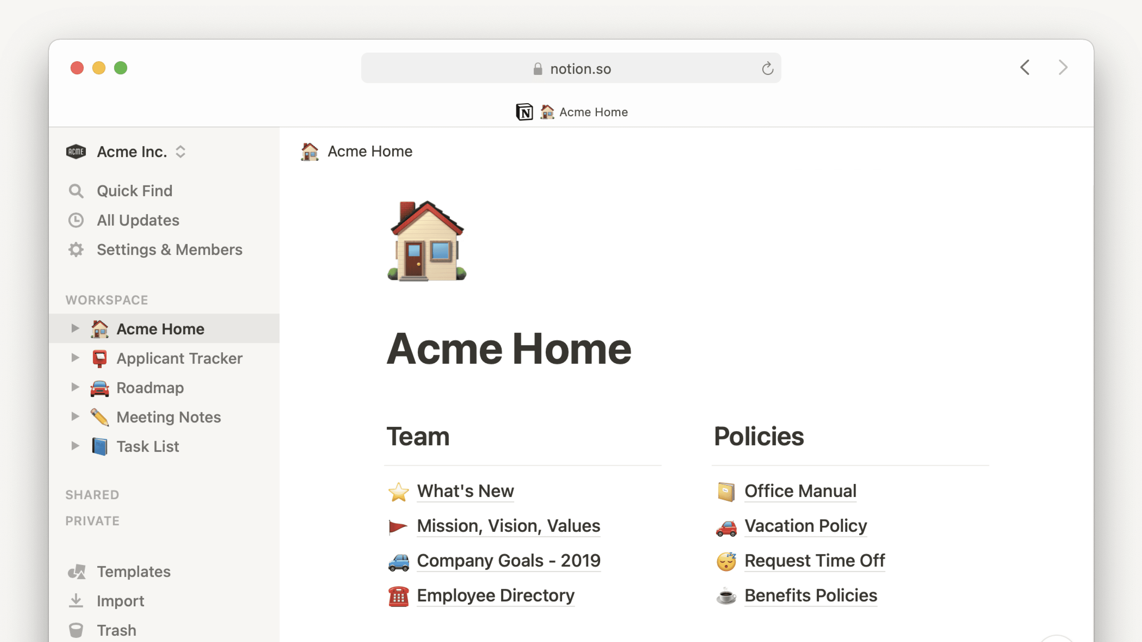 Use Notion in your web browser