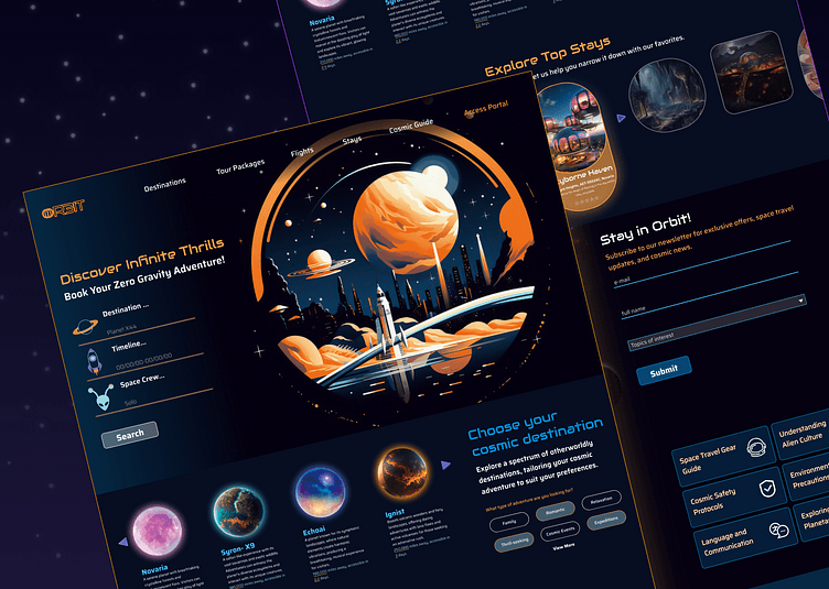 Orbit- Space Travel Website UX/UI Design by Sabrina Aminov on Dribbble