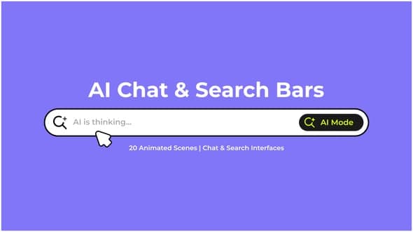 AI Chat & Search UI Pack, Elements ft. AI & chat compatible with After Effects