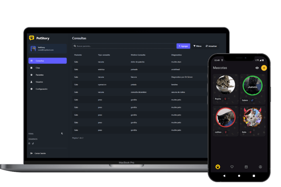 Software veterinario con app para tutores