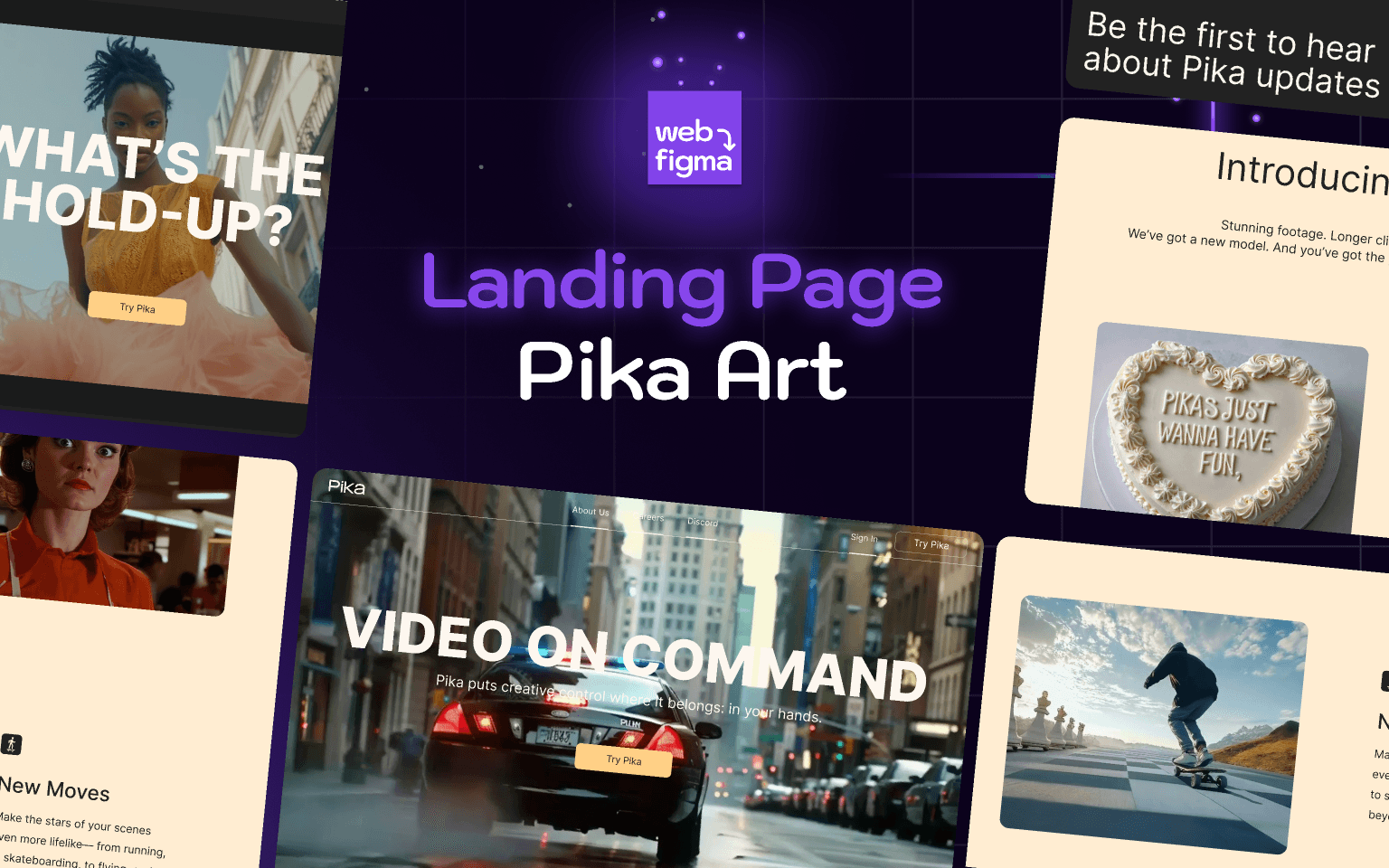 Pika Art Website Design UI Inspiration - Landing Page Template, Editable Components