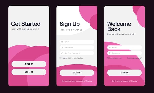 Login and sign up ui concept in pink color