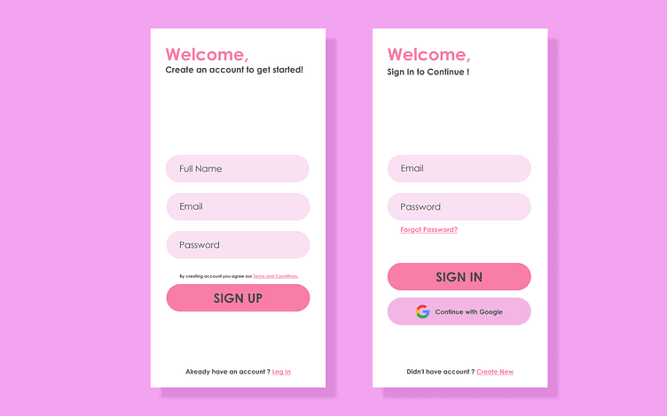 Login and Signup Mobile UI Design by Rohan K on Dribbble
