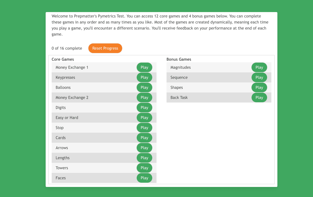 Pymetrics Test: Complete Guide to All 16 Games