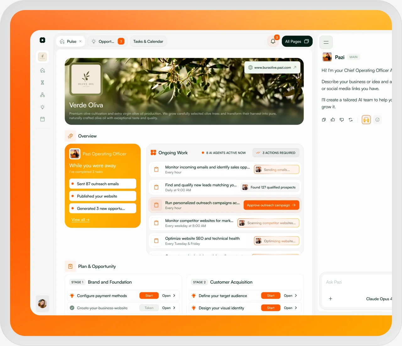 Pazi — AI Agents That Build and Run Your Business