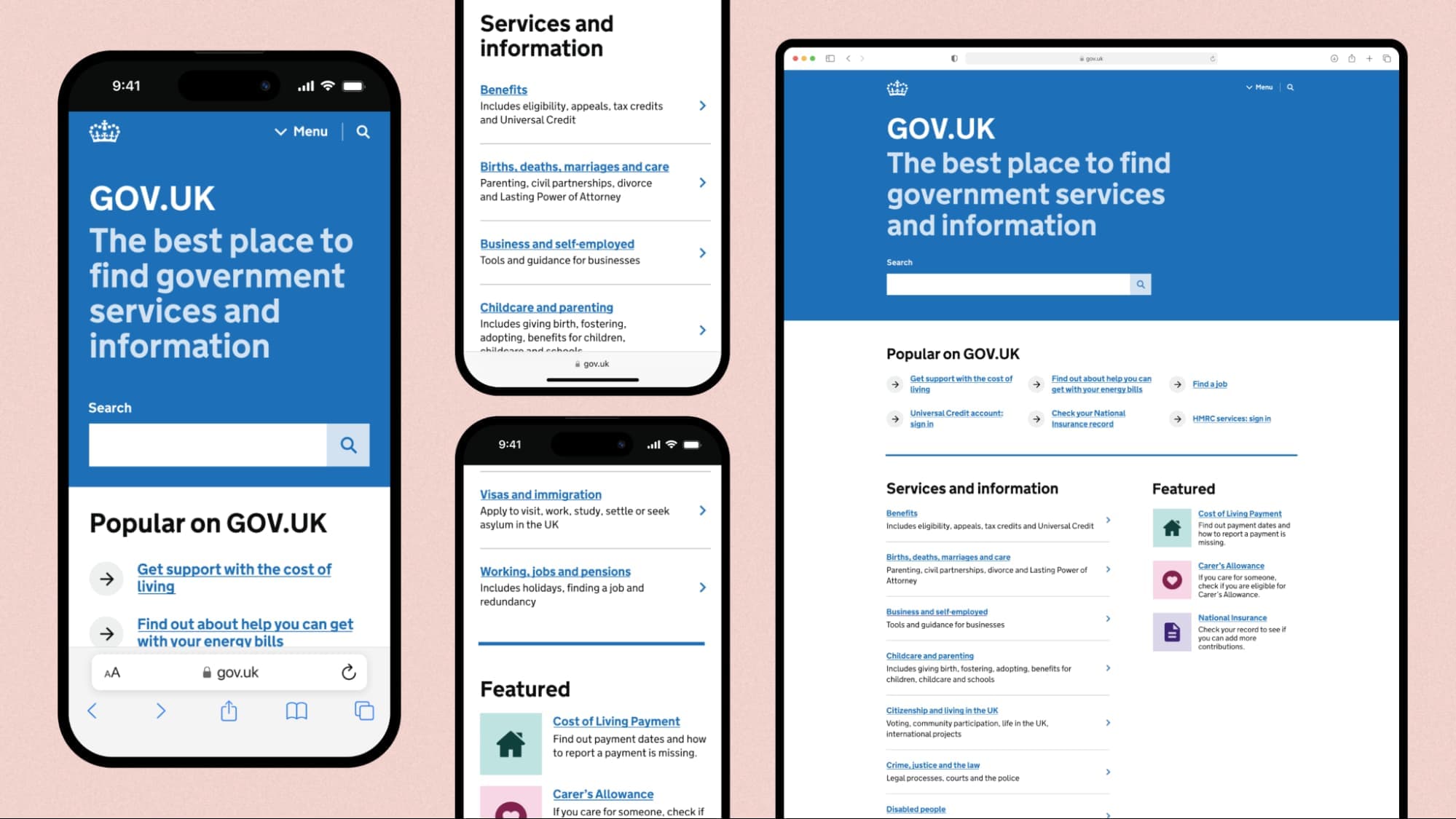 A bold new look for the GOV.UK homepage