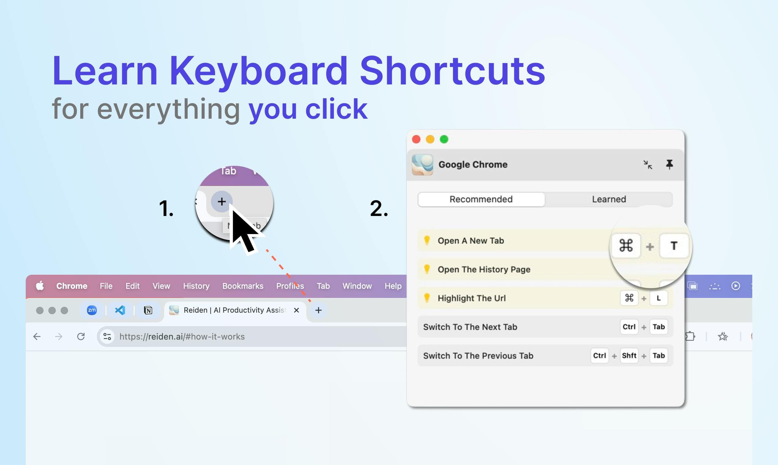 Reiden AI: Learn Keyboard Shortcuts for everything you click