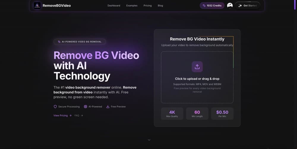 Video Background Removal Pricing: Plans from $12