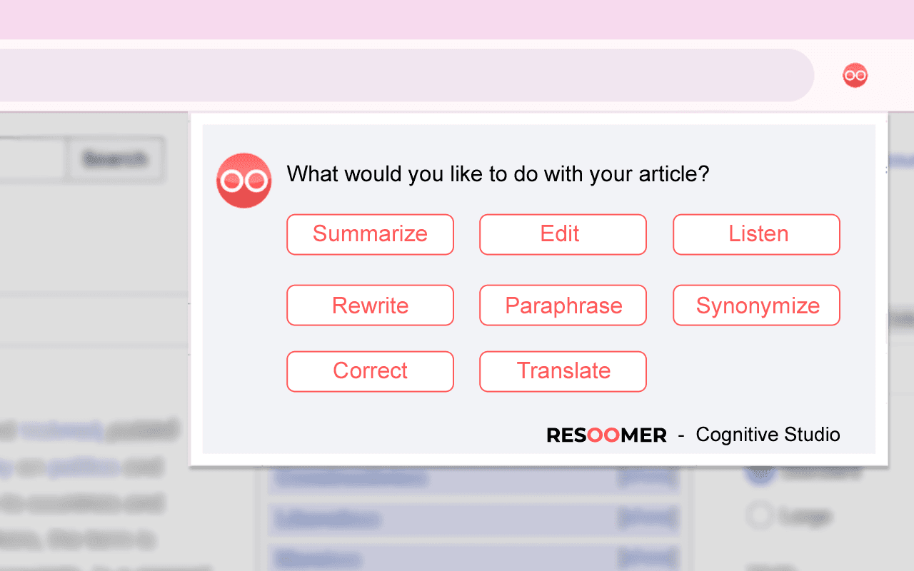 Resoomer: free cognitive studio to process your documents