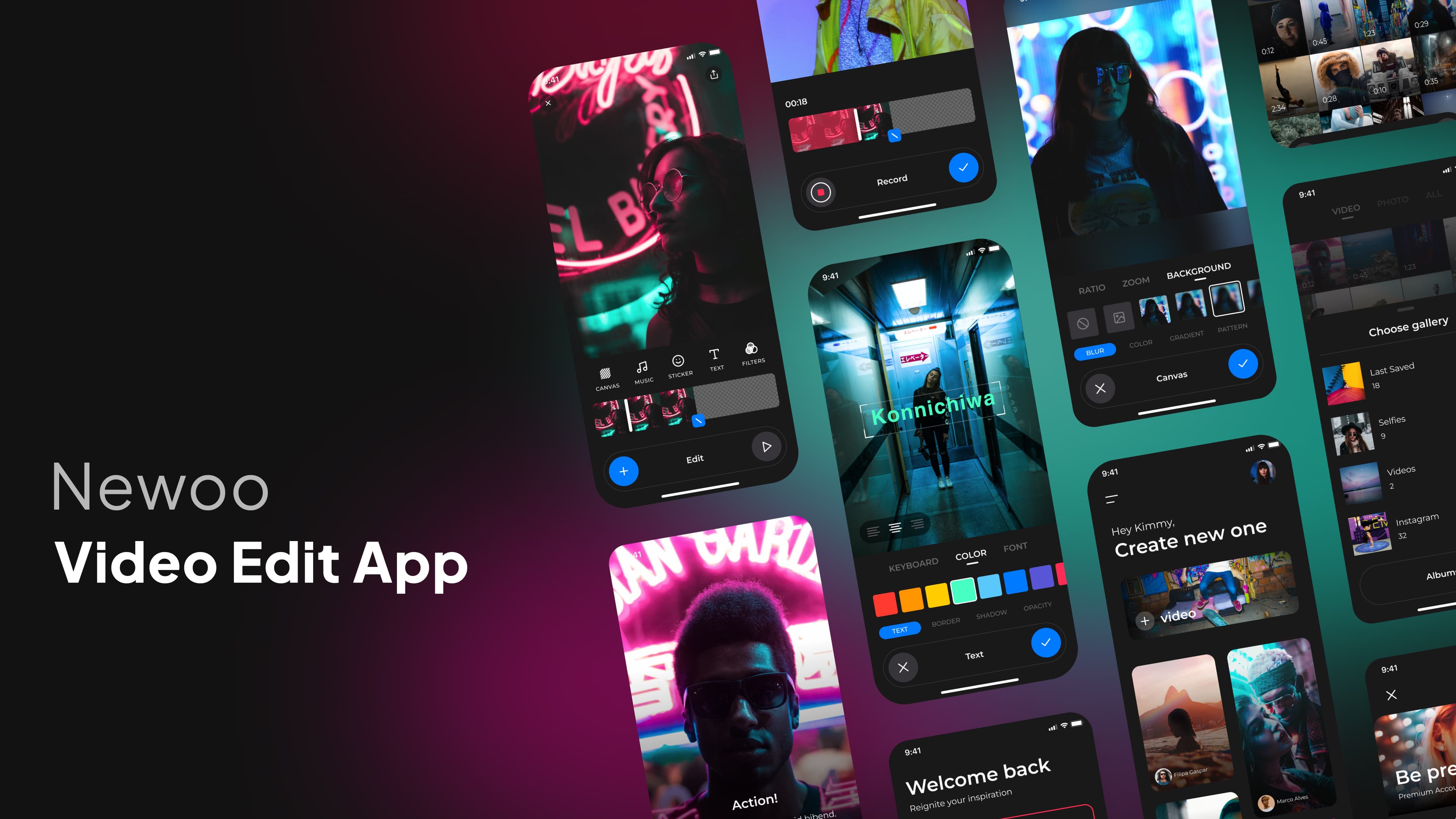 Newoo Video Edit App UI Kit