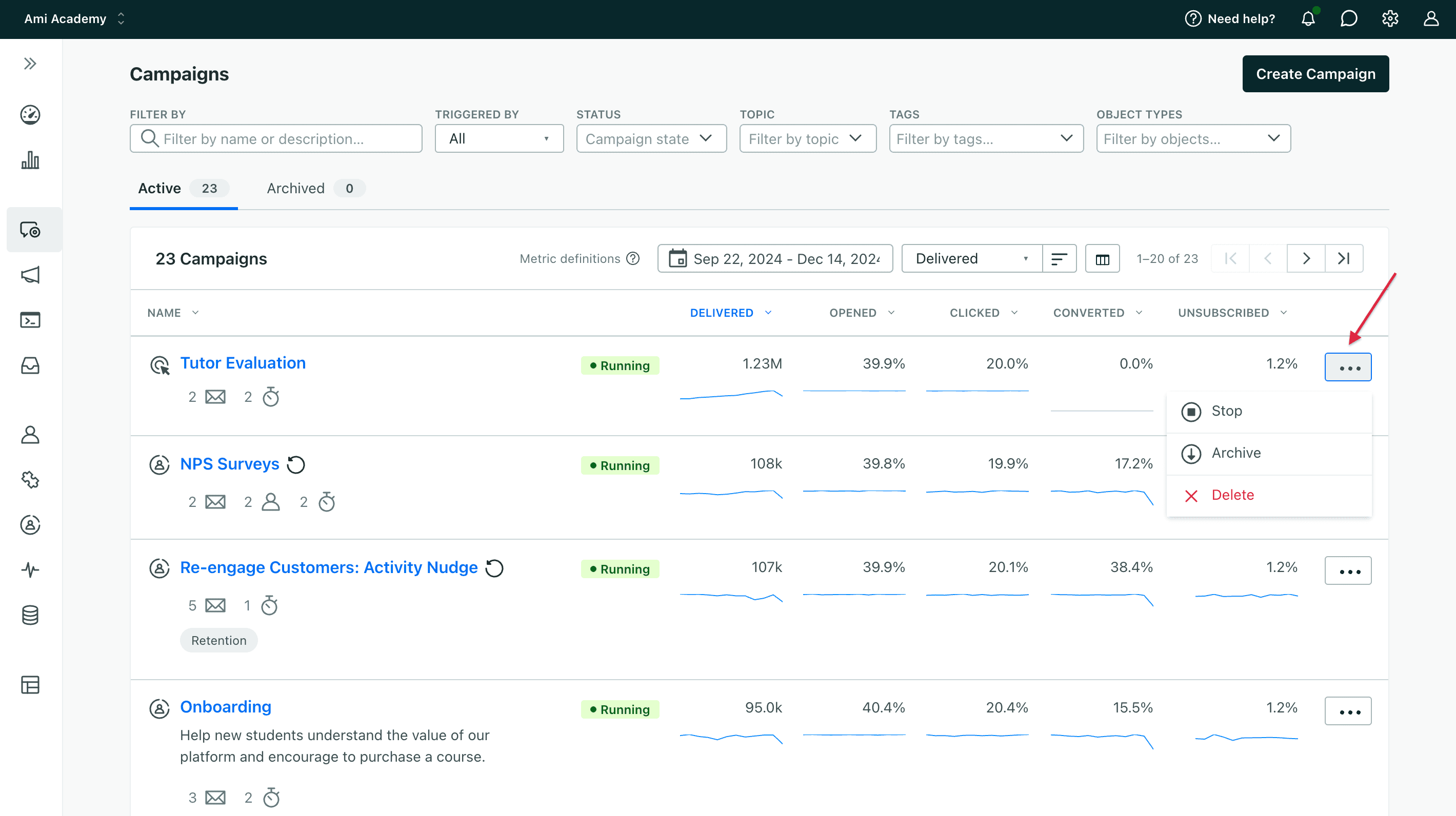 Automations page