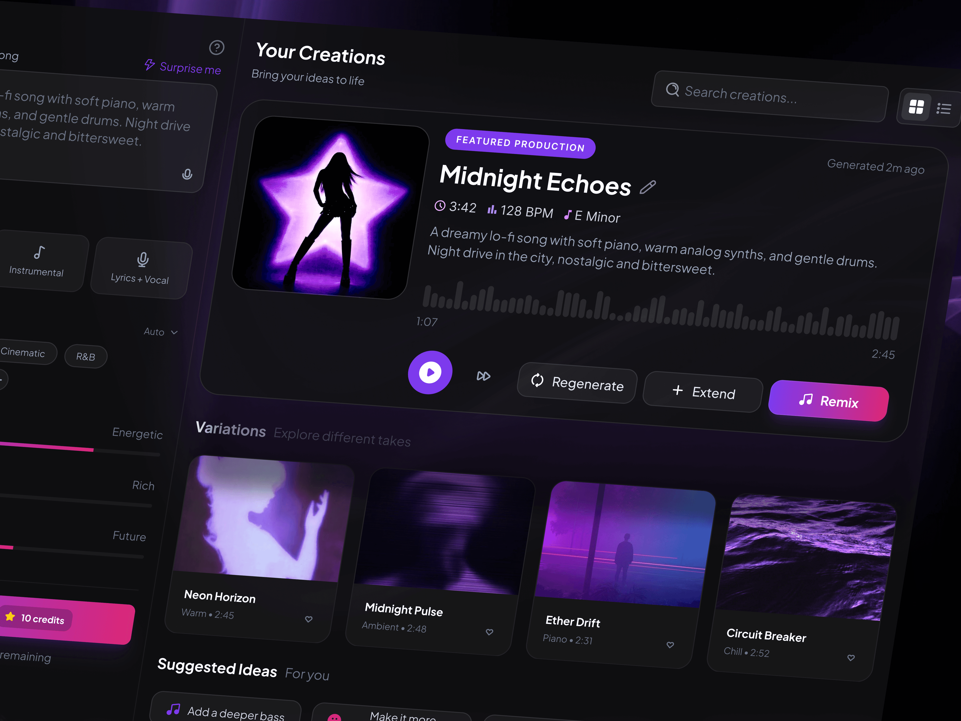 SonicAI - AI Music Generator by Product SAAS for Cansaas on Dribbble