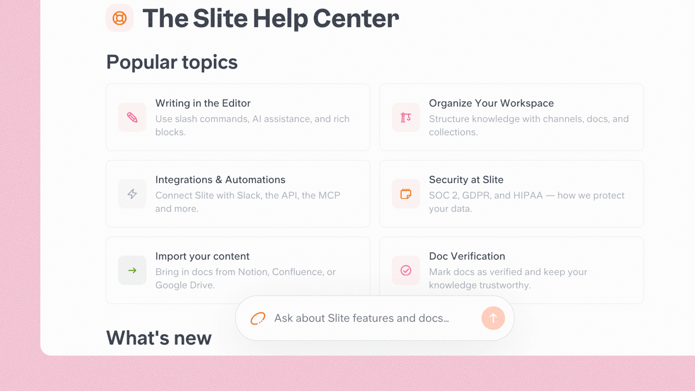 What's new in Slite