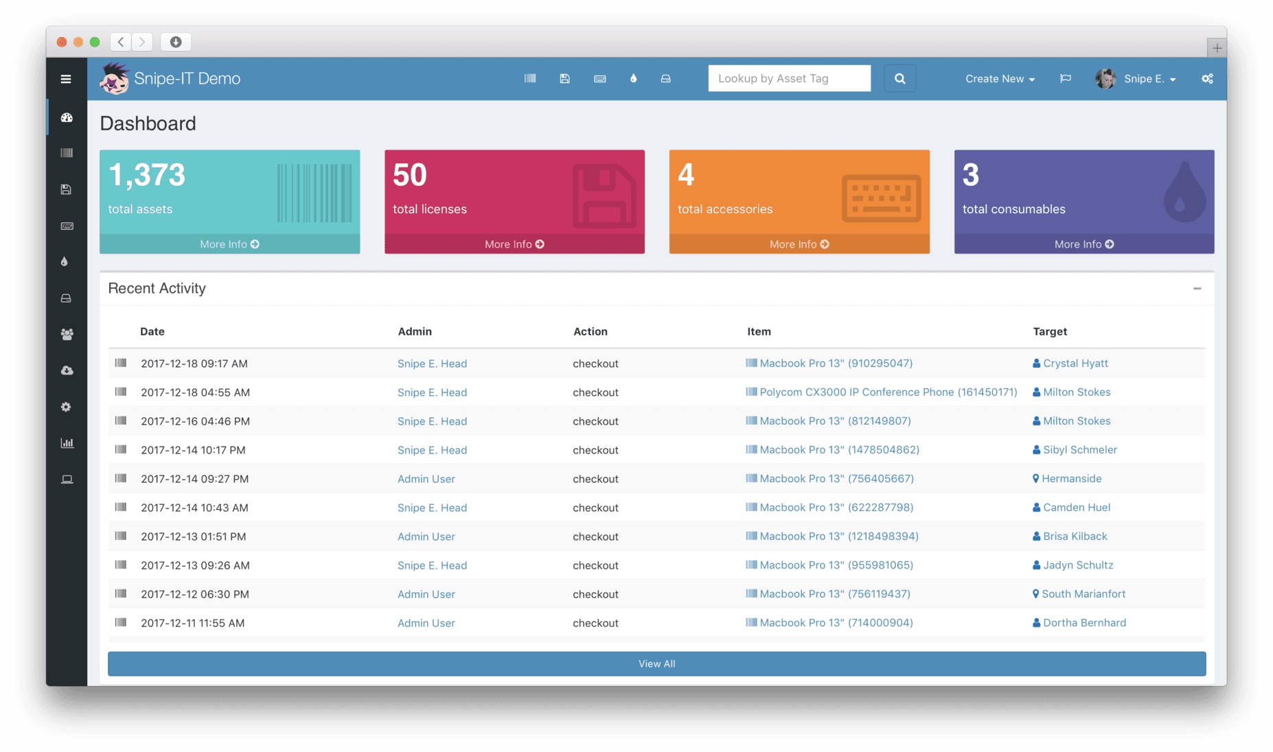 Try the Demo - Snipe-IT Free open source IT asset management