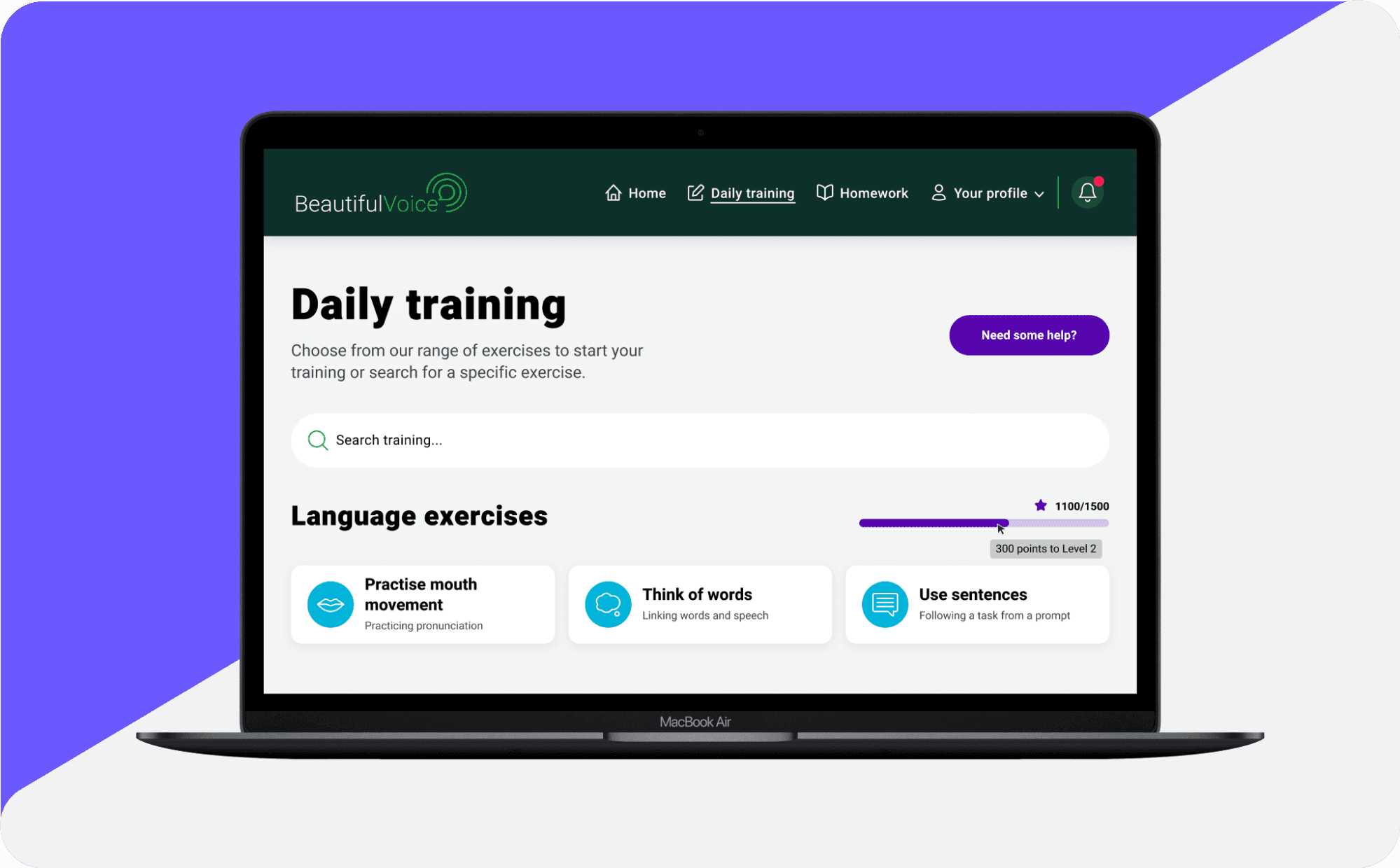 Fruto – UX & UI case study – Accessible UI design for speech therapy healthcare app