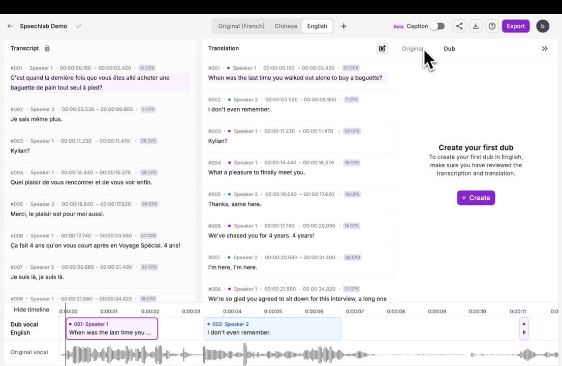 AI Dubbing & Localization for Video & Audio