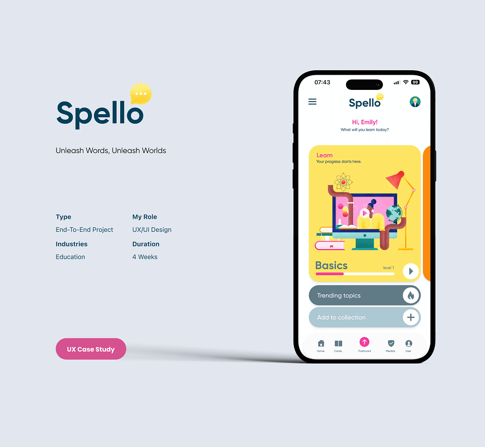 Spello - A flashcard UX/UI Case Study by Sara Grandieri
