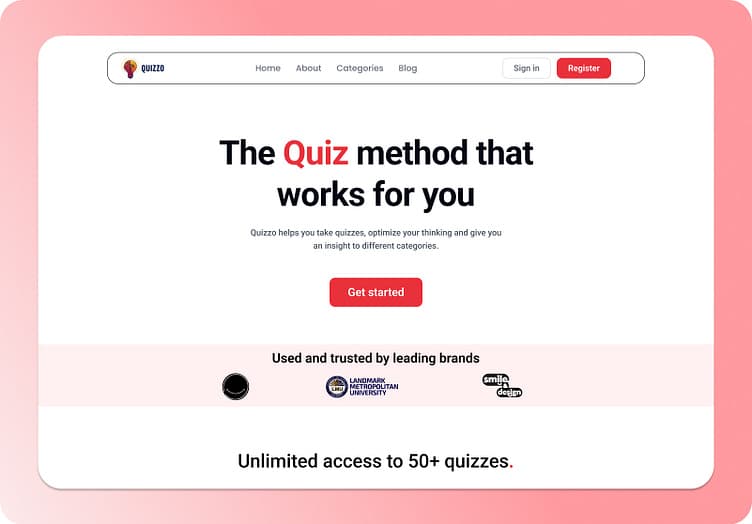 QUIZZO A Quiz web app that allows users to take quizzes by Ashu Boris Obi on Dribbble