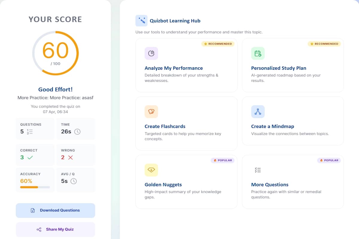 AI Quiz & Question Generator from PDF, Word & Video