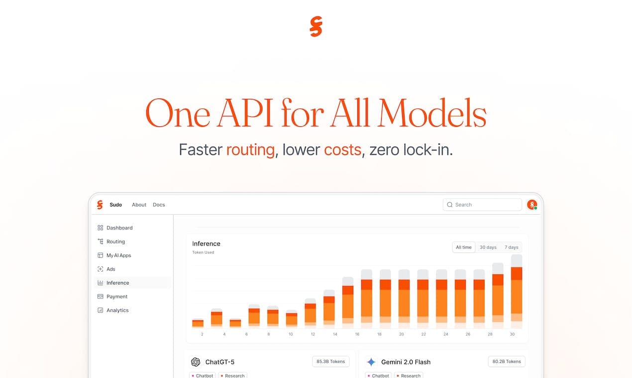 Sudo AI: One API for any LLM— routing, context, and monetization